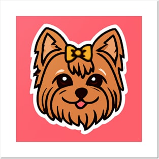 Kawaii Yorkshire Terrier Dog Lover Yorkie Retro Posters and Art